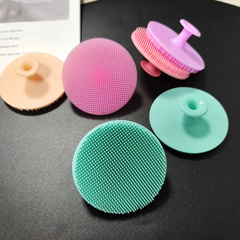 Wholesale Face Wash Exfoliator Round Silicone Face Scrubber Reusable Facial Cleansing Brush for Cleaning Skin Care