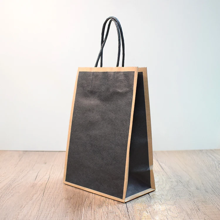 Recyclable kraft paper bag reusable shopping paper bags with logo printed