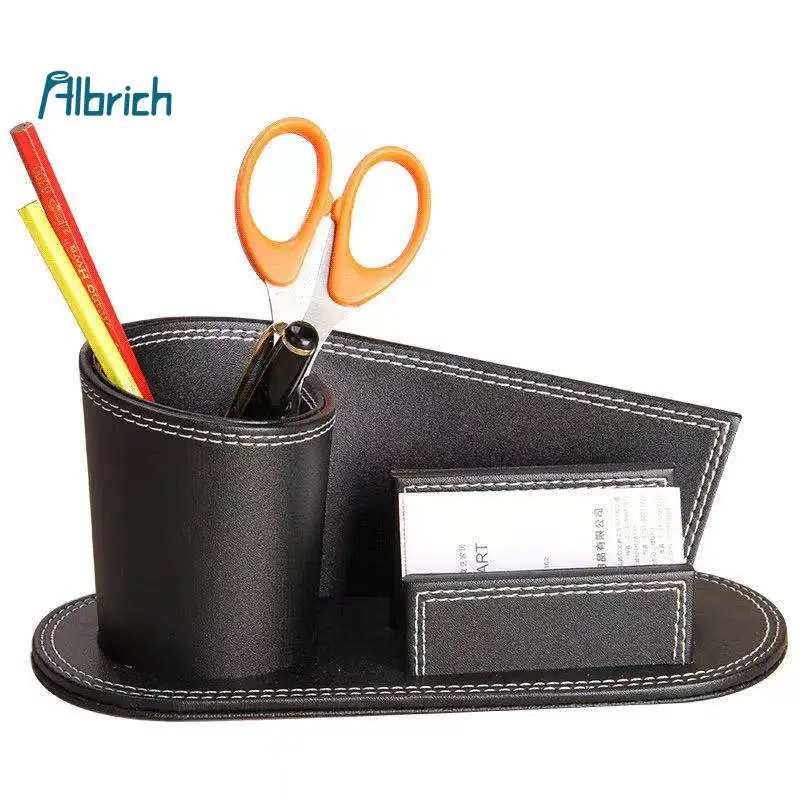 PU leather creative business card holder multi-functional office