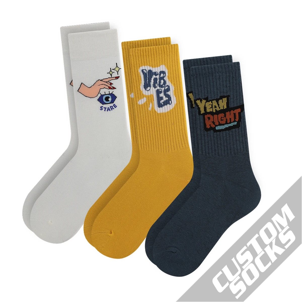 FREE DESIGN & MOCK-UP Custom logo Socks Design Own Logo Crew Socks Bamboo Cotton Design Man Casual Sock