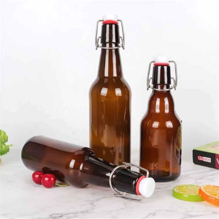 Classic Cheap Empty 330ml 500ml 750ml Glass Swing Top Bottle Amber Glass Bottle for Beer