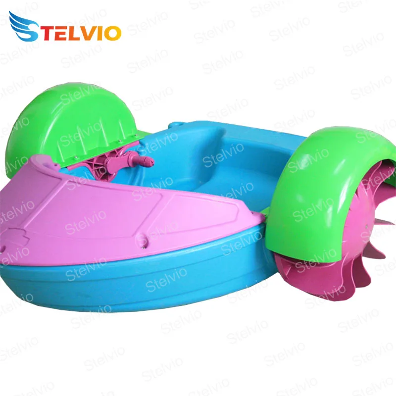 Hot sale plastic kids paddle wheel boat hand rowing boat for water rental