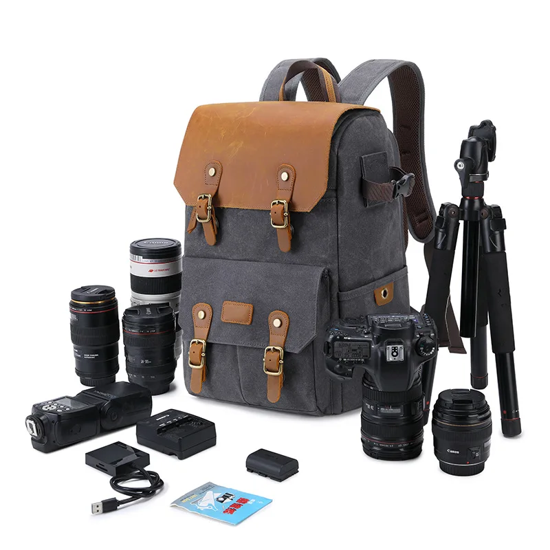 Новое поступление Сумка для DSLR камеры кожаная сумка для камеры Внутренний чехол профессиональный рюкзак для фотокамеры стабилизатор (1600285102333)
