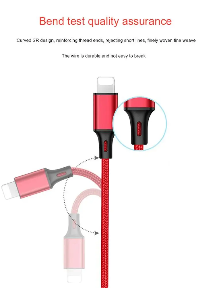 Nylon Braided USB Cable for iphone 8/8 plus / X/XS/XS MAX/XR/11