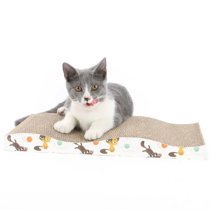 Wave shape cat scratcher cardboard corrugated paper cat scratch toys