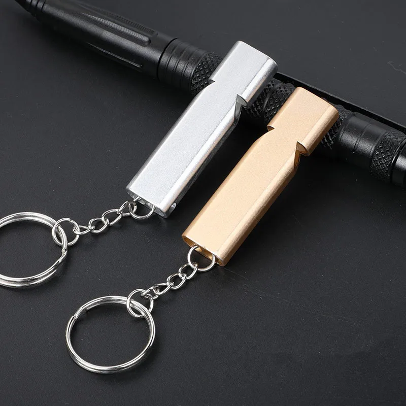 Emergency Whistle with Keychain Aluminum Whistle Survival Loud Sound Whistles for Camping Hiking Hunting Outdoors Sports