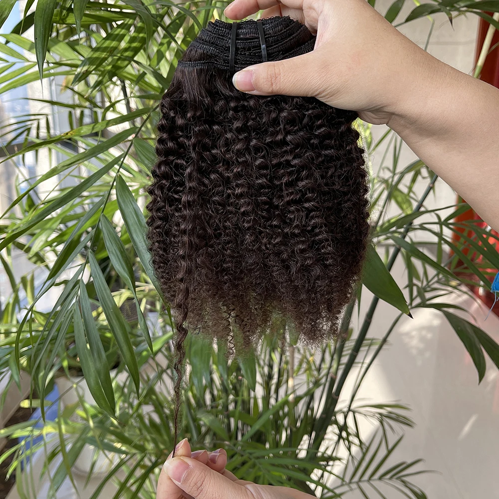 Fast Shipping Afro Kinky Curly Hair Clip Ins, large stock Invisible Raw Indian Clip ins Extension