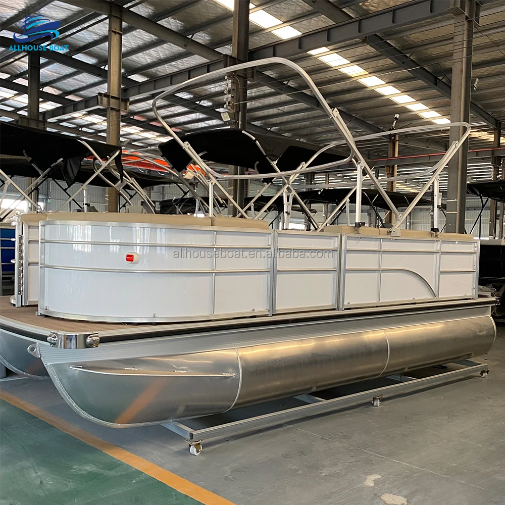 Manufacturer Direct Luxury Customizable Pontoon Boat Marine Water Activities Yacht Fiberglass Floating Boats