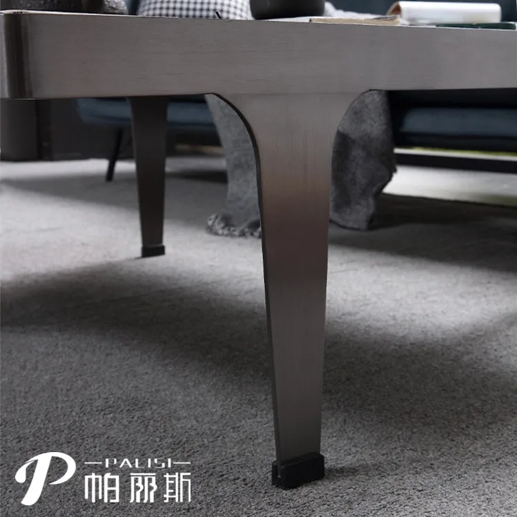 luxury modern home coffee table set furniture creative Italian square center table+round side table set lounge furniture