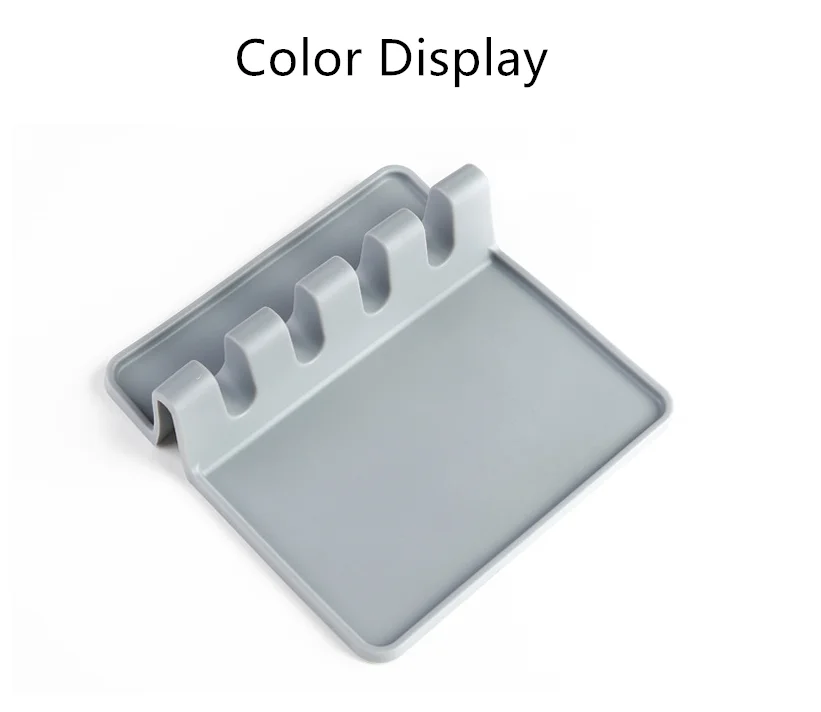 
Drop shipping Heat Resistant Spatula Spoon Holder Silicone Kitchen Utensil Rest with Drip Pad 