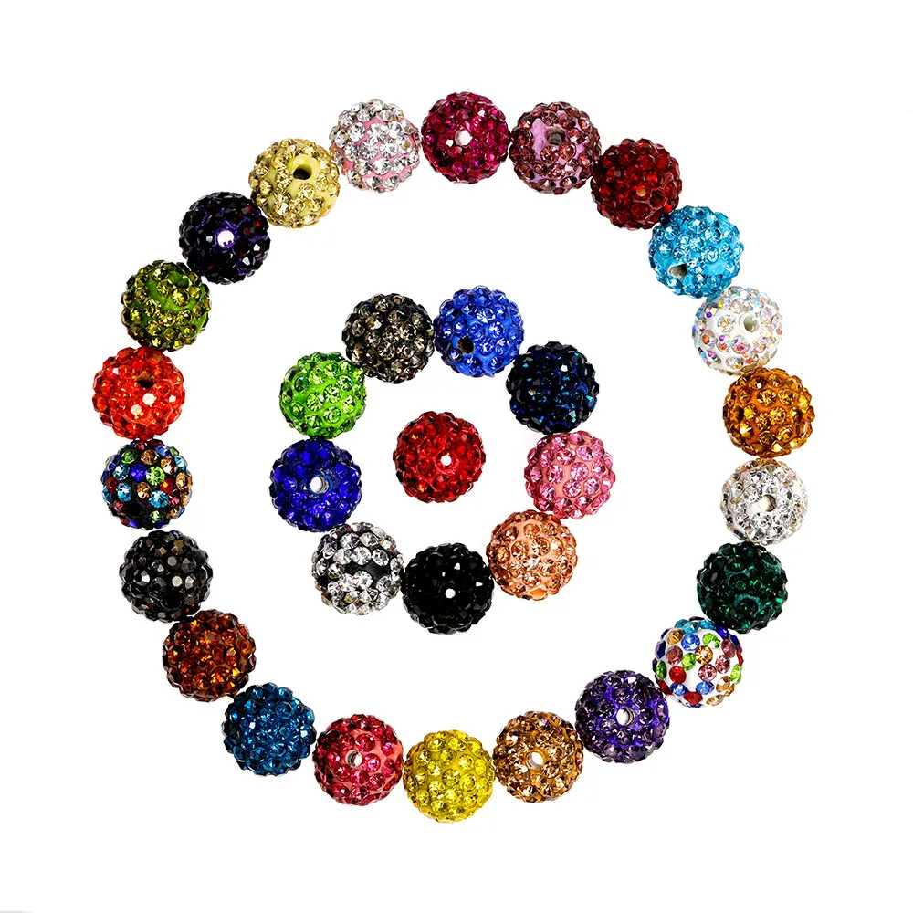10mm loose beads clothing bags DIY accessories diamond inlaid clay