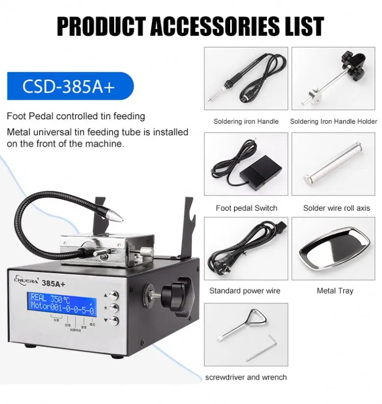 Wholesale High Quality CSD385C+ Digital Display HandHeld Controlled Automatic Feeding Tin Soldering Station