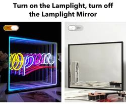Custom Open Sign Letters Brand Logo Lighting For Wall Decoration LED Neon Infinity Mirror