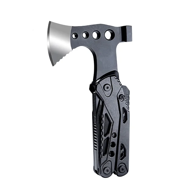 Outdoor camping multi-purpose axe convenient folding flint combination emergency survival multi-purpose axe hammer