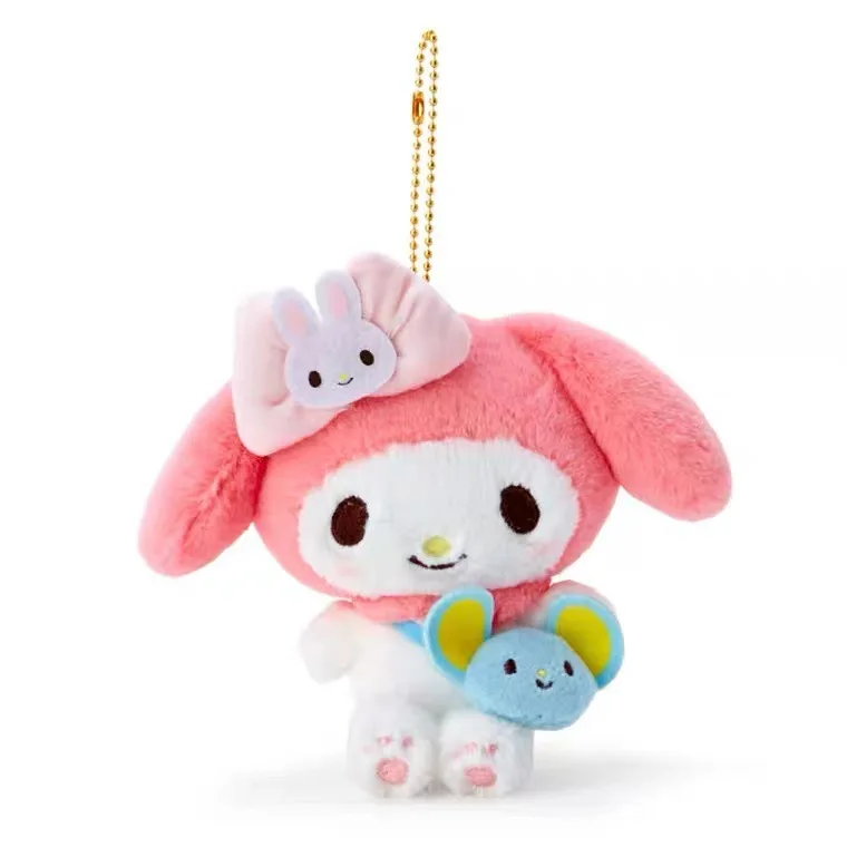 Sanrioed Cinnamoroll My Melody Kuromi Purin Dog Kitty Plush Anime Kawaii Plushie Keychain Jewelry kid Birthday Gifts