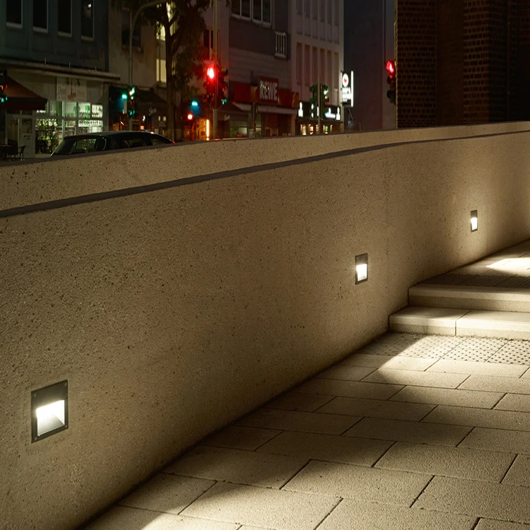 G-1037 wholesale LED wall lamp black gray white indoor and outdoor embedded ip65 inductive stair step lamp