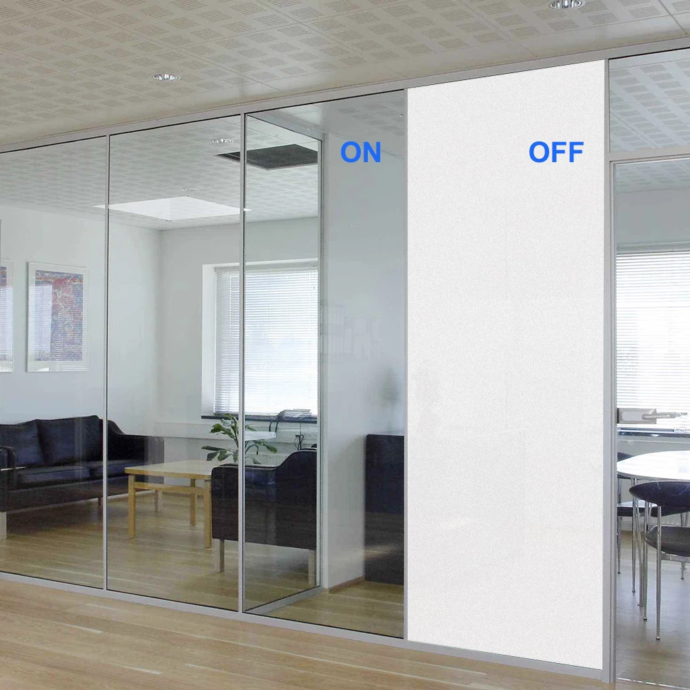 Switchable Opaque Transparent Electric PDLC Glass with Remote Control Black Tinted Privacy Office Doors and Windows