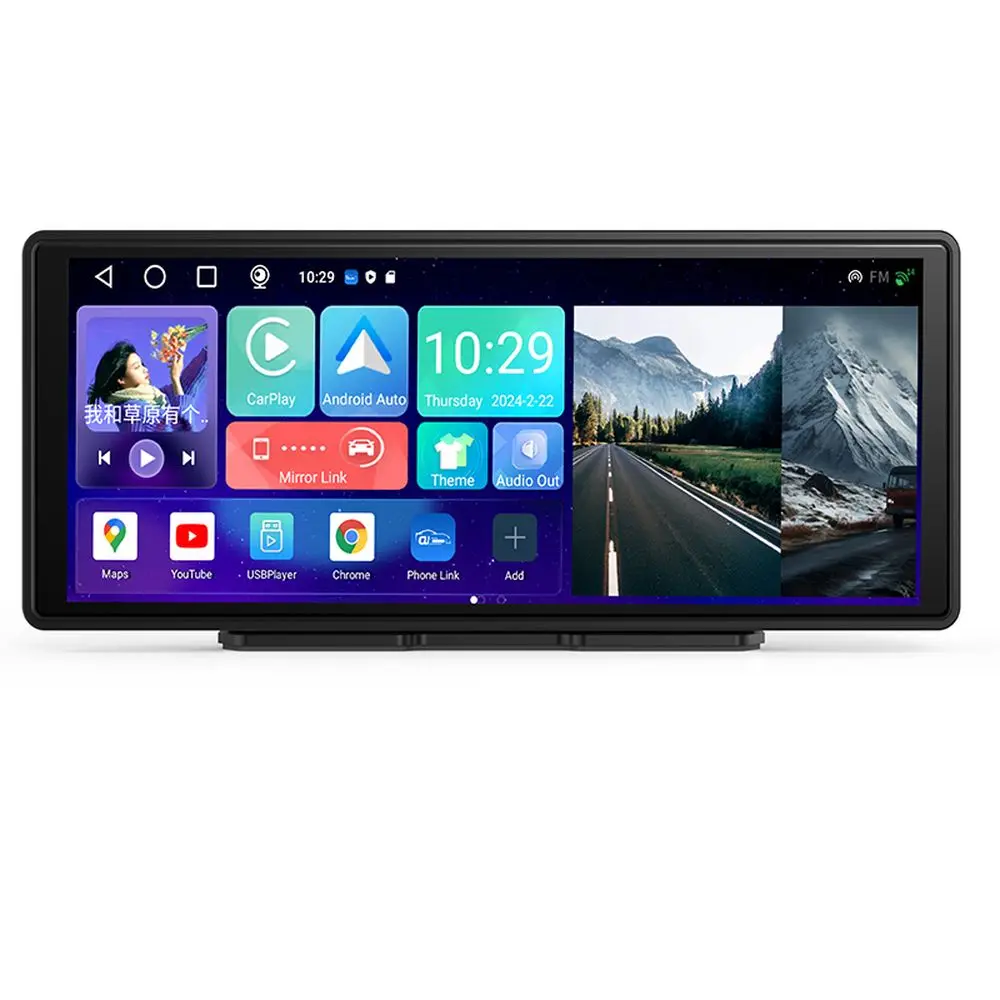 High Quality 10.26 Inch Wireless CarPlay Android 13 Auto Car DVR GPS BT AUX FM Rearview Mirror Video Recorder