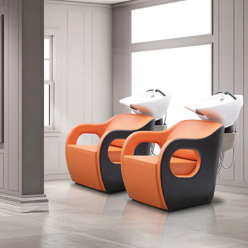 Lying Shampoo Bed Hair Salon Backwash Unit Shampoo Sink Chair With Basin Guangzhou