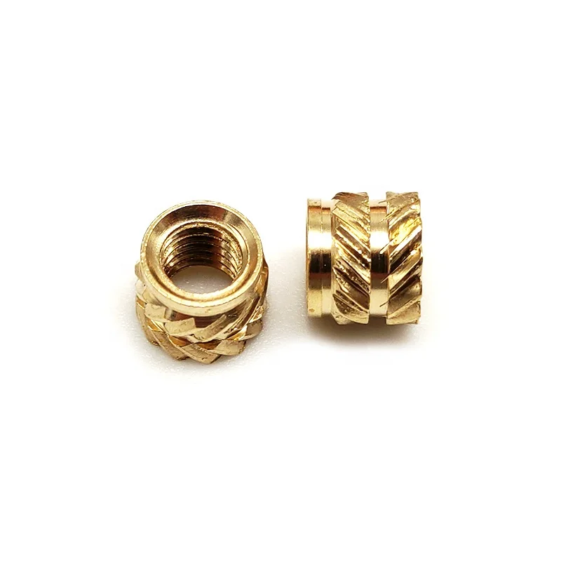 M2 M3 M4 M5 M6 M8 Brass C3604 Knurled Female Nut Threaded Heat Set Insert for Plastic