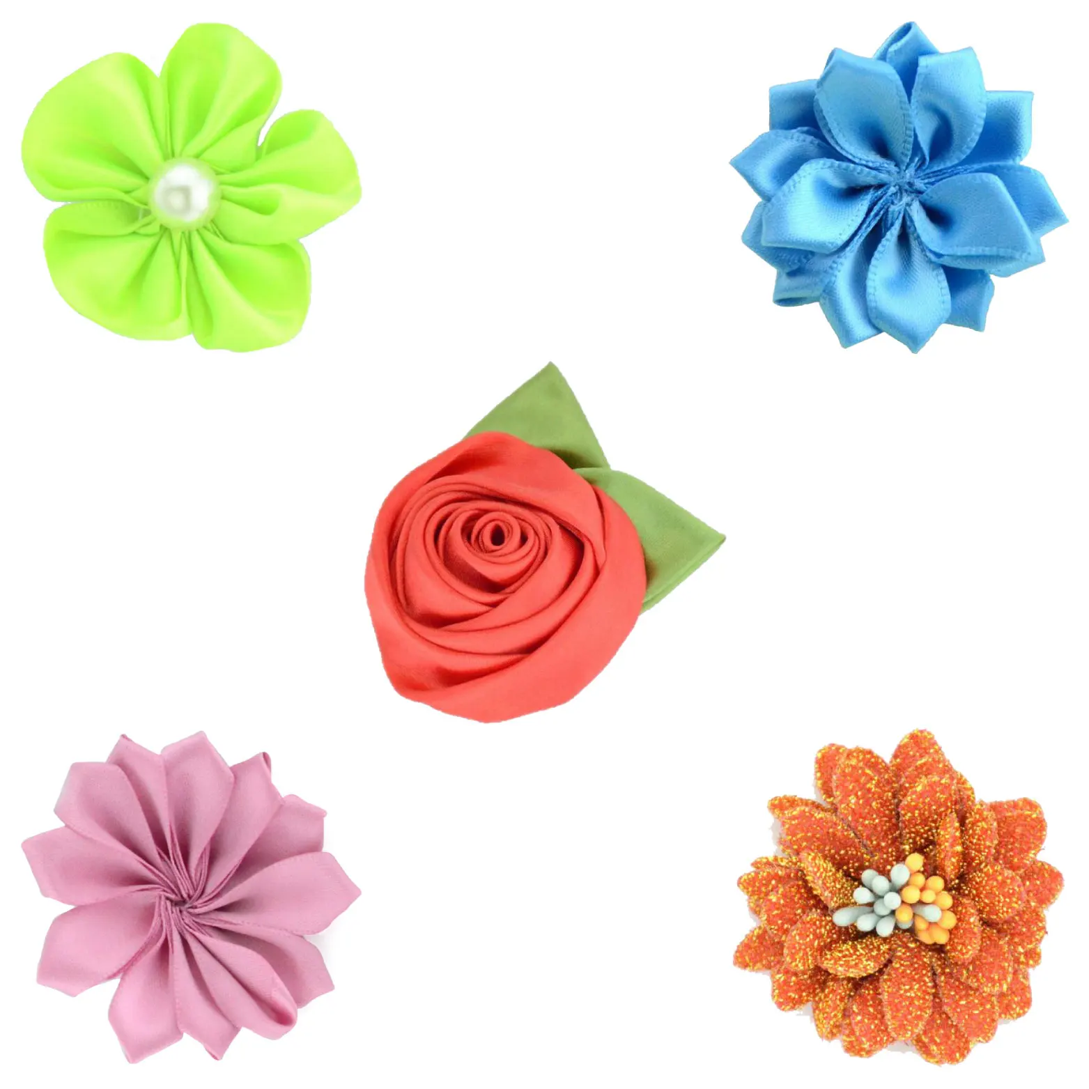 Didamao Hair Accessories Pearl Decorative Artificial Silk Rose Flowers For Headband