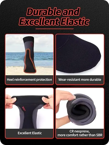 Summshall Beach Anti-slip Swim Socks Thermal Waterproof Wetsuit Socks Premium 100% CR 3mm Sand Proof Neoprene Socks