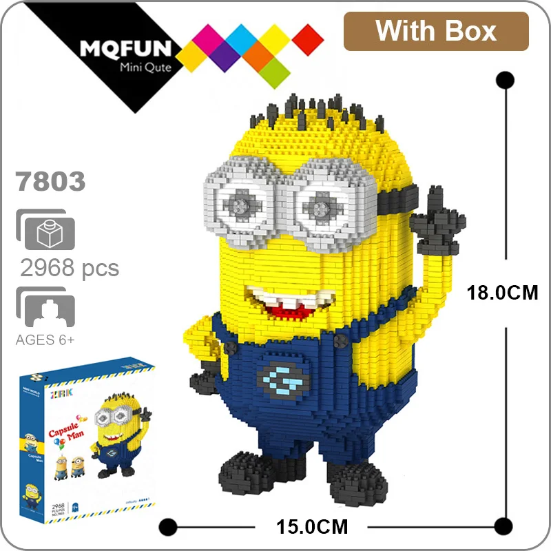 ZRK Funny cartoon image micro diamond building block Capsule man Stuart Tim Jerry Bob figures assembly bricks toys for kids gift