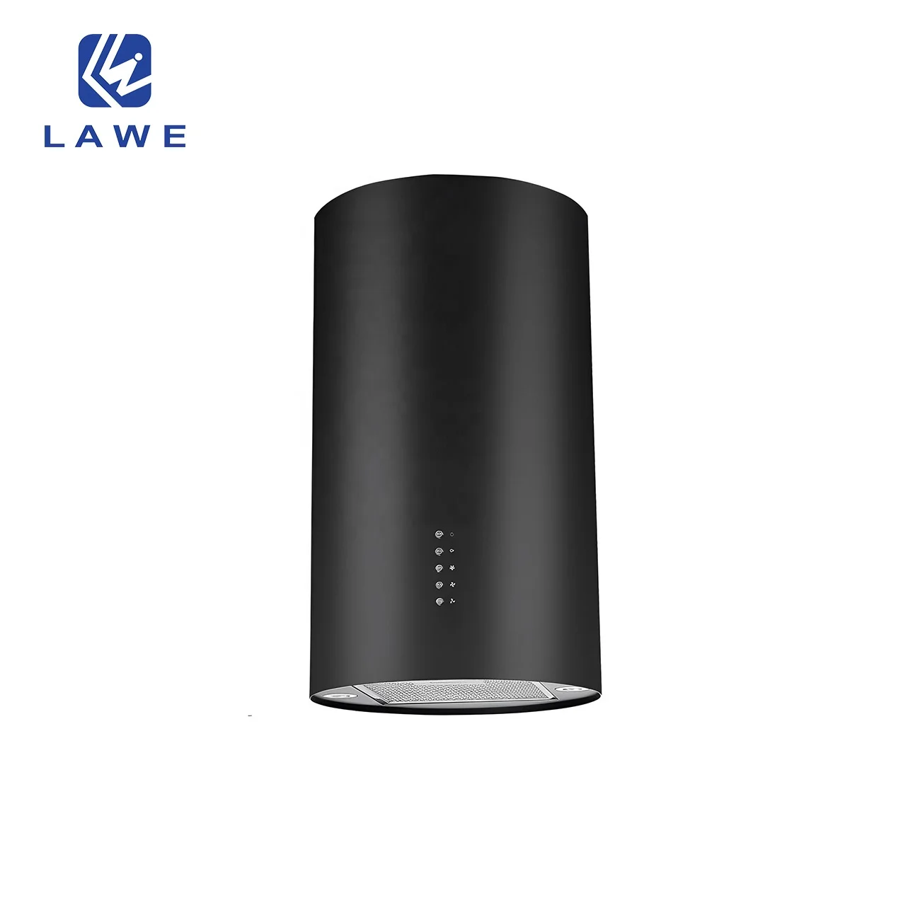 big suction round ceiling chimney hood column black round ceiling island range hood cooking kitchen hood with aluminum filters