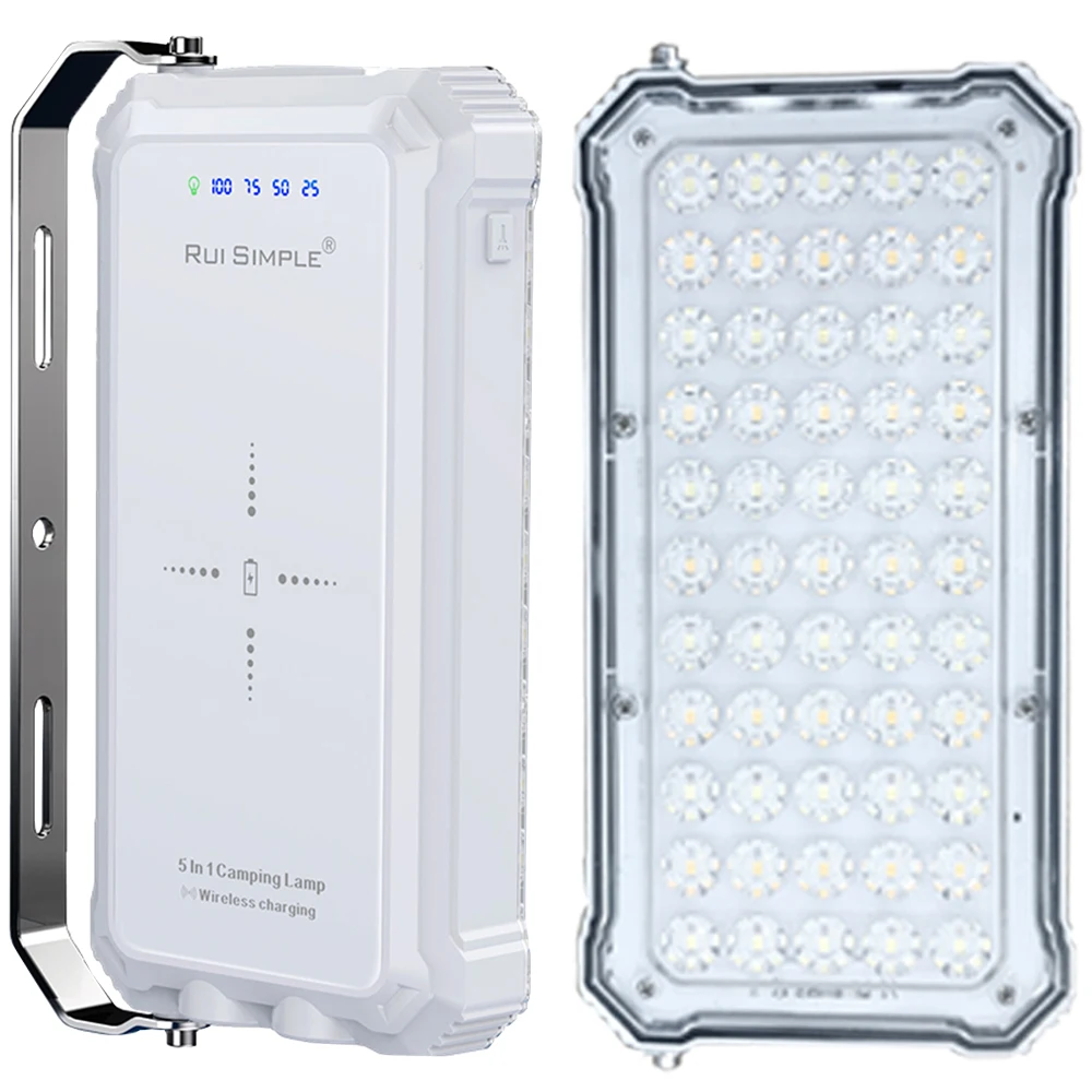 Dual USB charging ports 5500LM Portable Outdoor LED camping tent lamp 20000 mAh Fast Chargeable camping light led flashlight