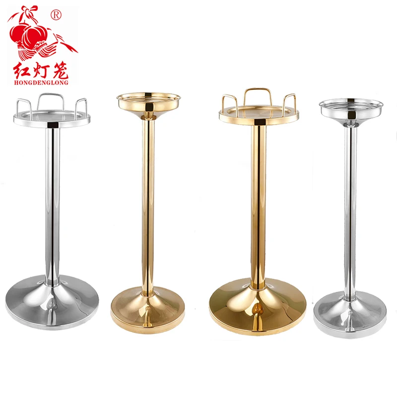 Factory Price Bar Support Holding Rack Ice Bucket Silver Stainless Steel Champagne Ice Bucket Stand Wine Holder