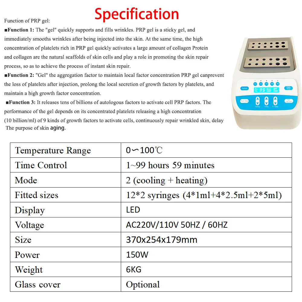 WHITE -A2 PRP Plasma Gel Maker with Heater and Cooler
