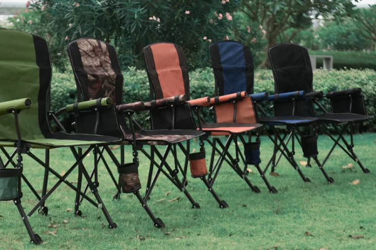 Outdoor Folding Chair Portable Easy Side Pocket Cup Holder Director Chair Self-driving Tour Camping Picnic BBQ Fishing Chair