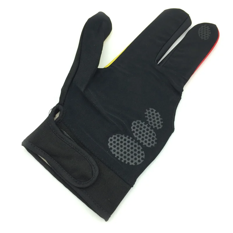 Cue Billiard Pool Shooters 3 Fingers Gloves yellow and red color billiard snooker gloves high quality billiard accessories