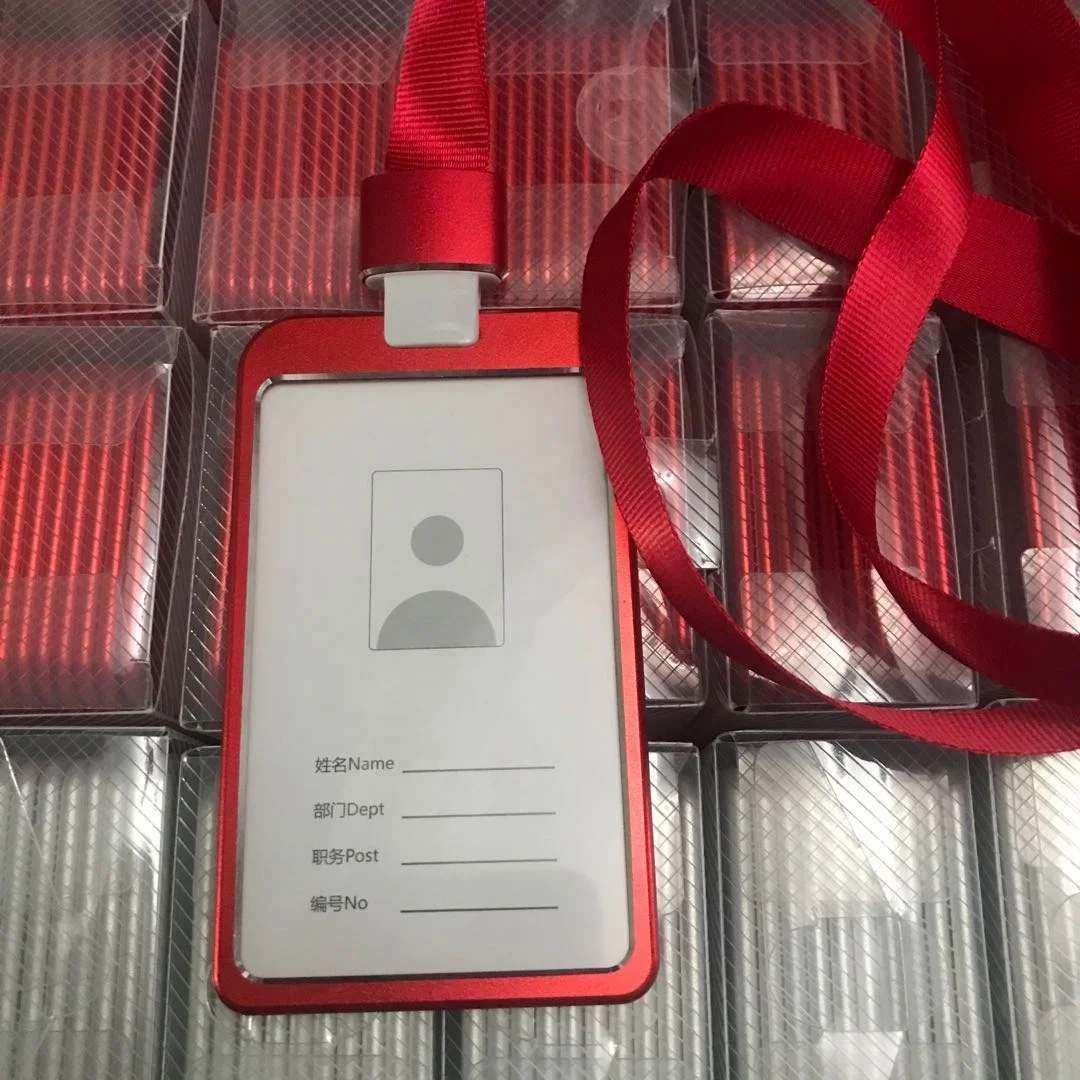 Aluminum Sleeve Employ Hanging Rope  Metal Credit Card Holder