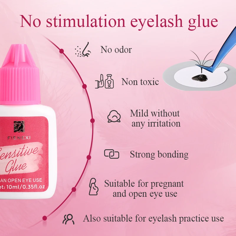 Factory Price Fienexi High Humidity Extension Eyelash Sensitive Adhesive Free Glue Ring Soft Glue Eyelash Glue 8 Weeks Kit