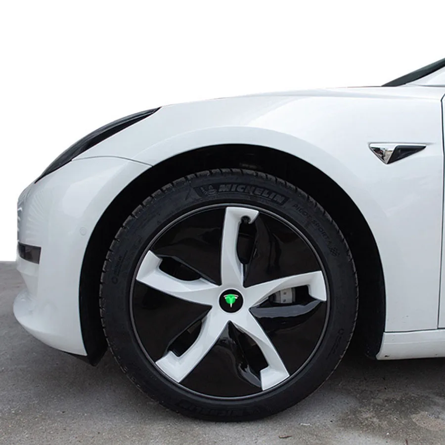4 Piece Set 18Inch Hubcap Center Wheels Hub Cap For Tesla Model 3 Wheel Decoration