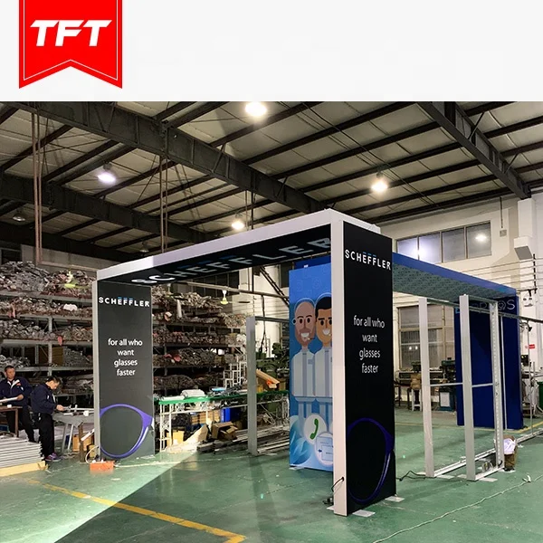 Custom Design Portable Aluminium LED Backlit Exhibition Display Island Trade Show Booth 10x20 with Room