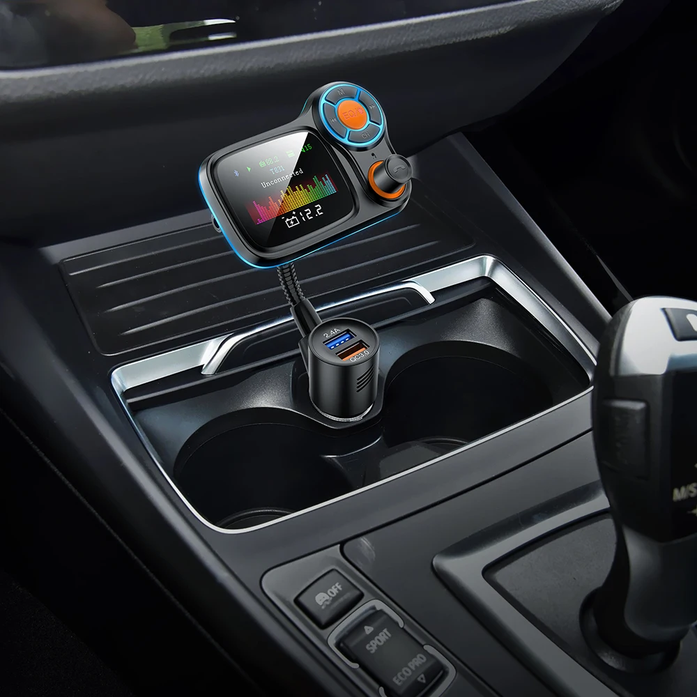  Съемное автомобильное зарядное устройство для MP3-плеера с двумя USB-портами музыкальный стерео-плеер громкой связью FM-передатчик автомобильный