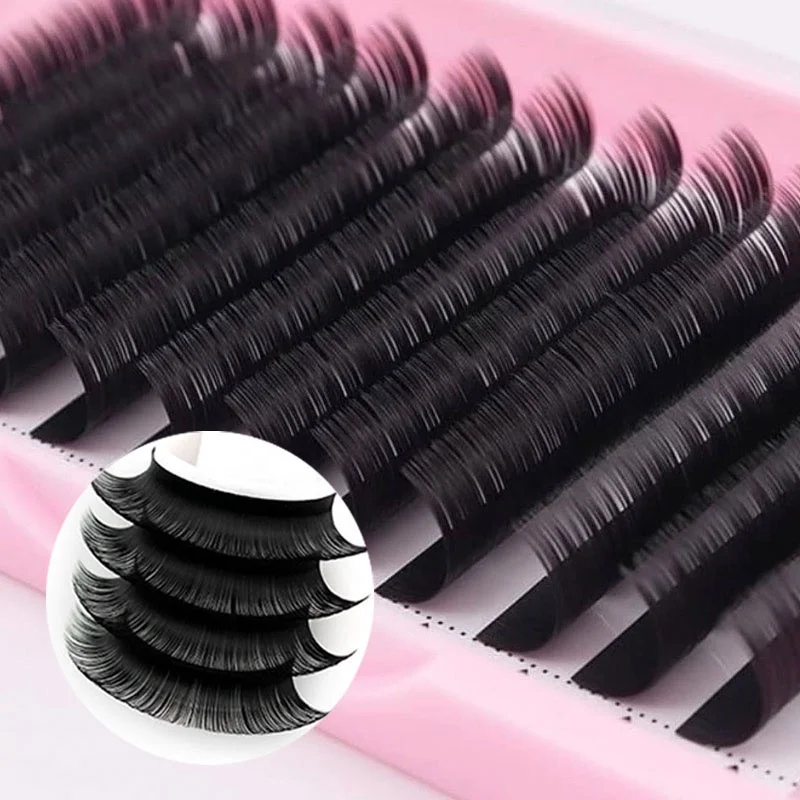 Wholesale fan false eyelashes extension silk mate black volume eyelash extensions private label lash extension supplies
