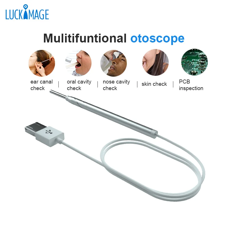 Luckimage домашний самотест hd ушной воск очиститель цифровой ветеринарный отоскоп ушной камеры гибкий эндоскоп ent