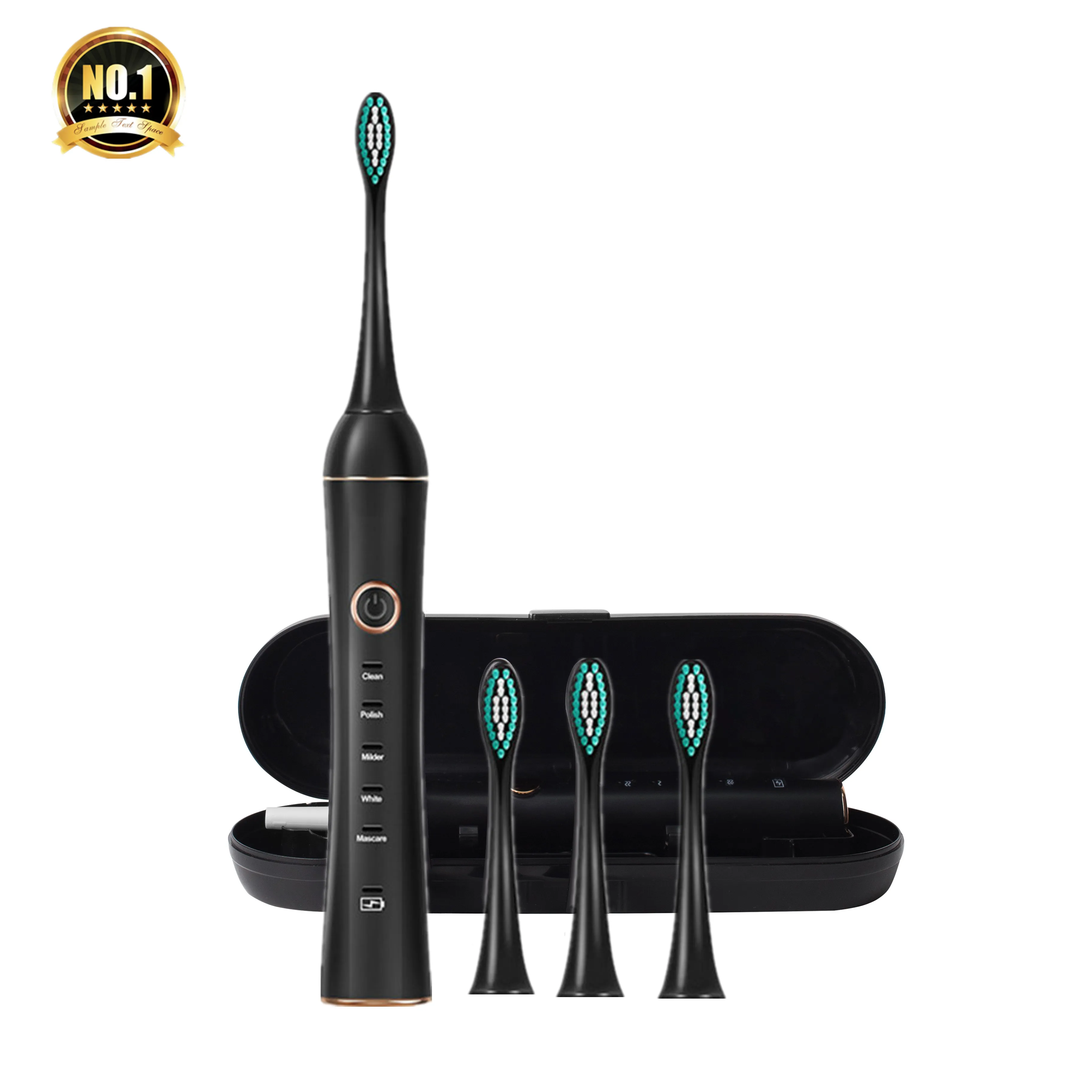 
Black Travel Led Oral Slim Private Label China Usb Rechargeable Battery Powered Sonic Electric Toothbrush Prices 