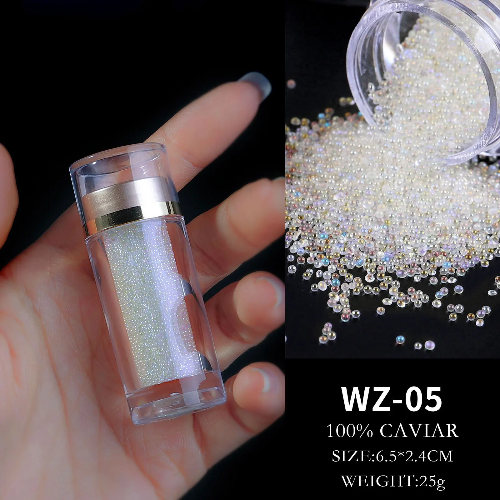Wholesale 3D pixie nail art micro crystal AB caviar beads nail stones rhinestones glitter nail pixie crystals with box packing