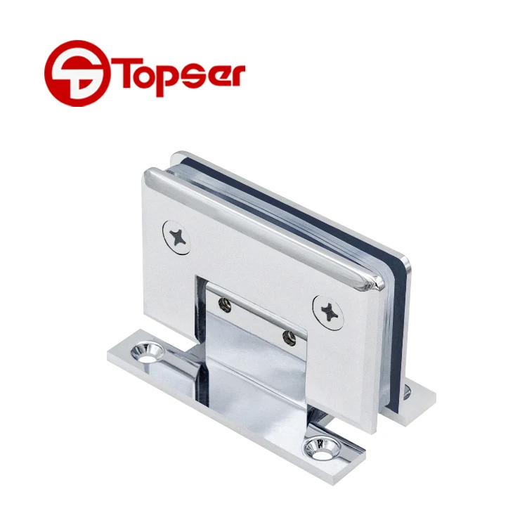 TOPSER Solid Brass 90 Degree Adjustable H Type Wall to Glass Mount Shower Door Pivot Hinge Hardware