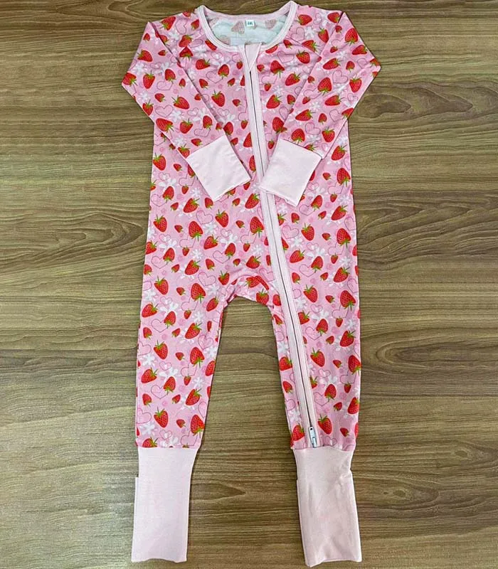 Custom Print 100% Bamboo Zipper Suit Bamboo Onesies Baby Clothes