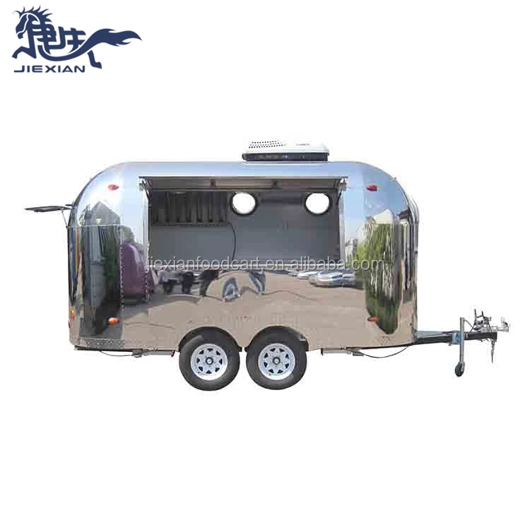 JX-BT400SS Airstream style food trailer for sale, mobile catering cart, well designed Chinese food truck