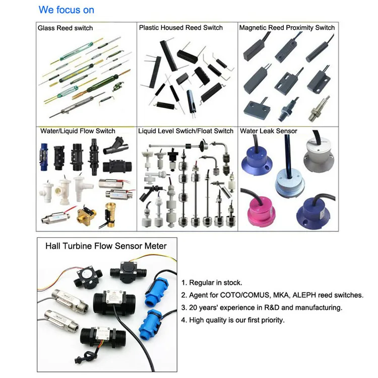 20.5mm COMUS-COTO RI-48FAA AT15-18 Micro Normally Open Dry Reed Switches Sensor With Glass Envelope