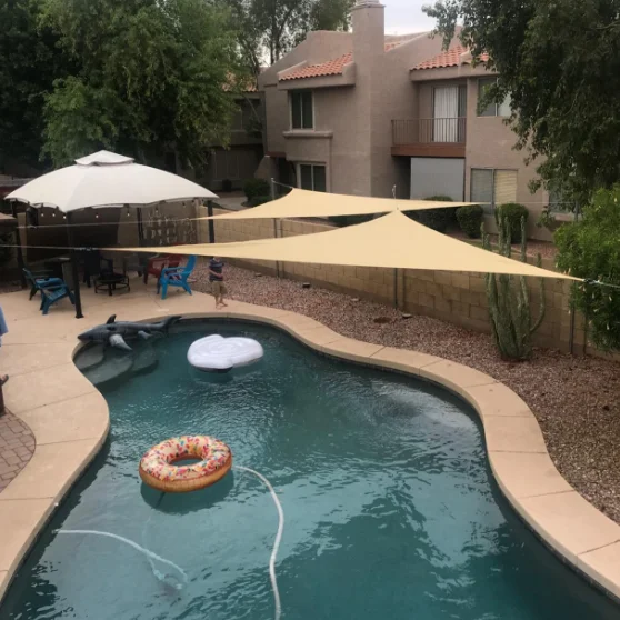 China waterproof dacron Oxford triangular square awning sunshade sail