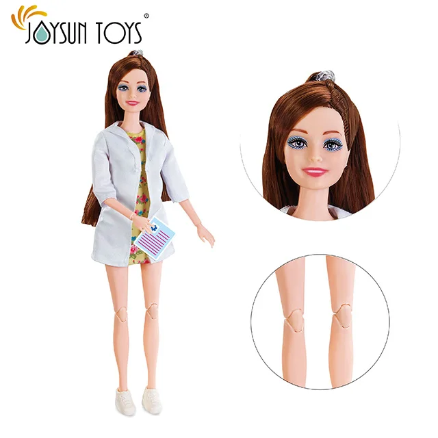 Doll Dressed in White Coat with Stethoscope With Exam Table and Accessories Doctor Doll