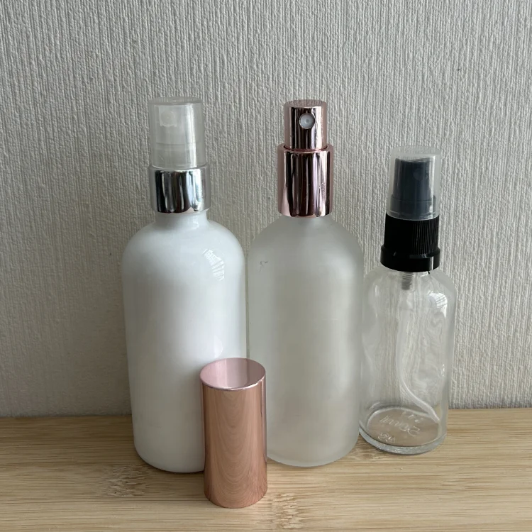 Ceramic Perfume Essential Oil Porcelain 100 ML White Glossy Opaque Spray Bottle With Silver Spray Pump Top