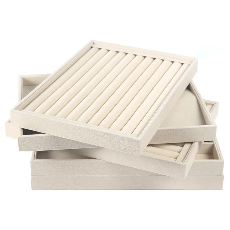 Bracelet Earring Storage Display Tray Rectangle Ring Display Plate Flannel Necklace Jewelry Tray